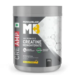 MuscleBlaze Creatine Monohydrate CreAMP, 250 g (0.55 lb), Citrus Blast